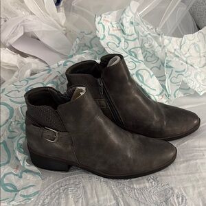 BareTraps Gray Ankle Booties with Buckle Detail